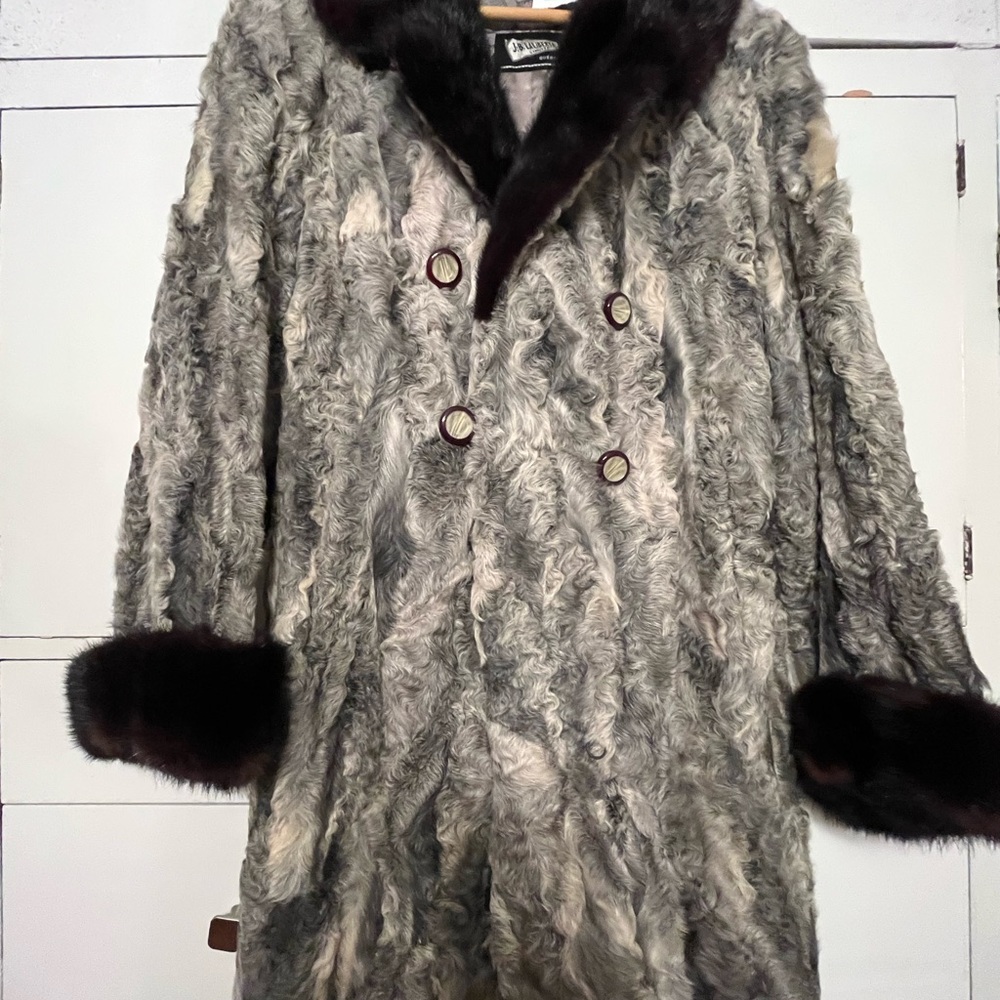 Vintage Broadtail with Mink coat. Will fit size small or medium